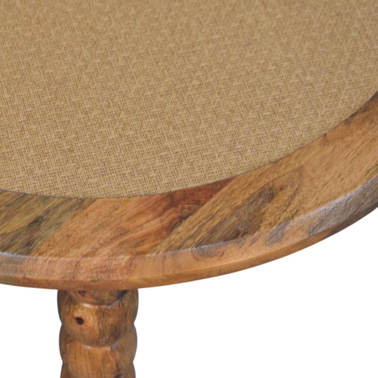 Solid Mango Wood Oak Finished Spindle Rattan Coffee Table - Image 5