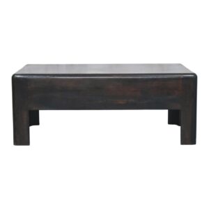 Solid Mango Wood Velvet Mocha Finished Block Coffee Table
