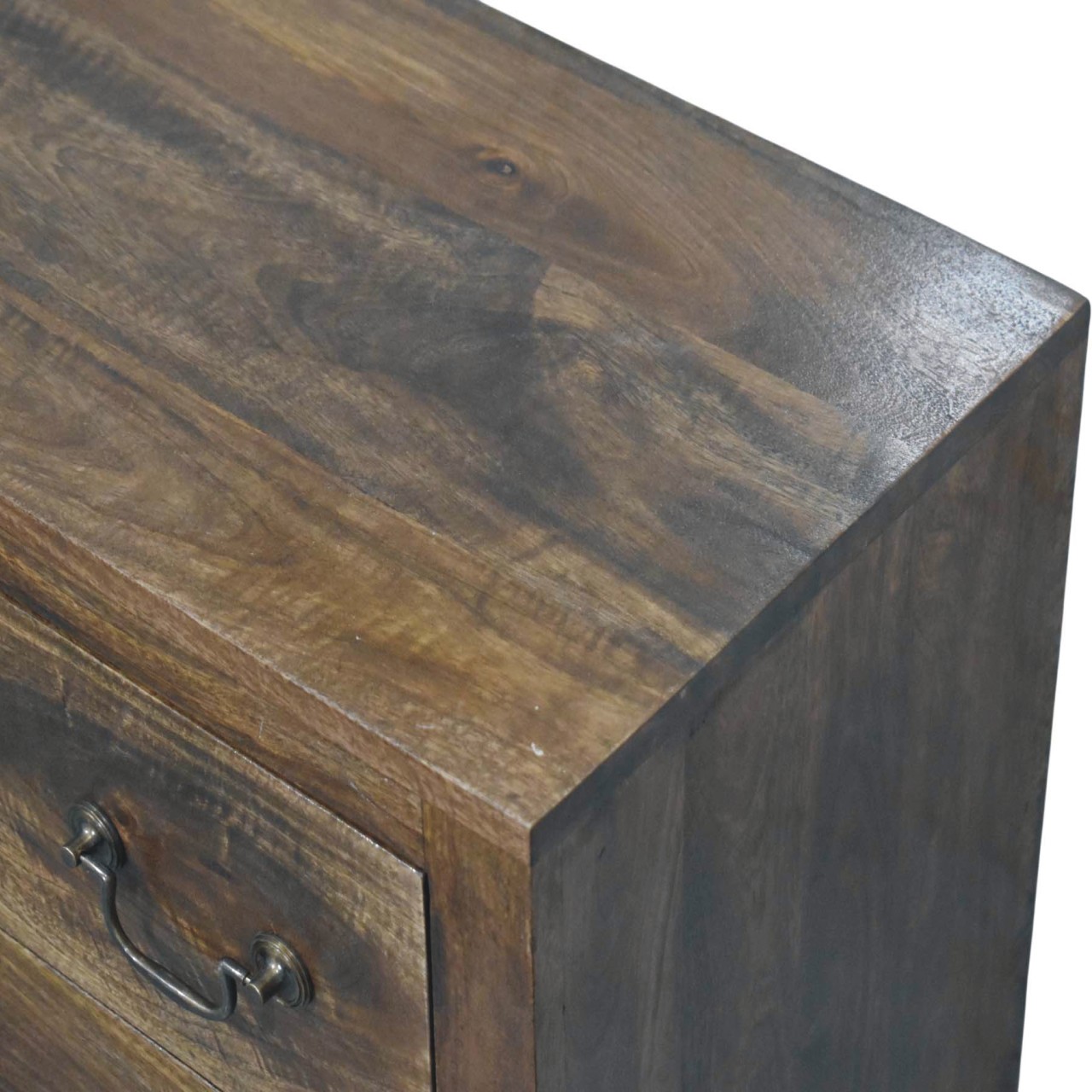 Solid Mango Wood Roasted Almond Finished Compact Three Drawer Chest - Image 5