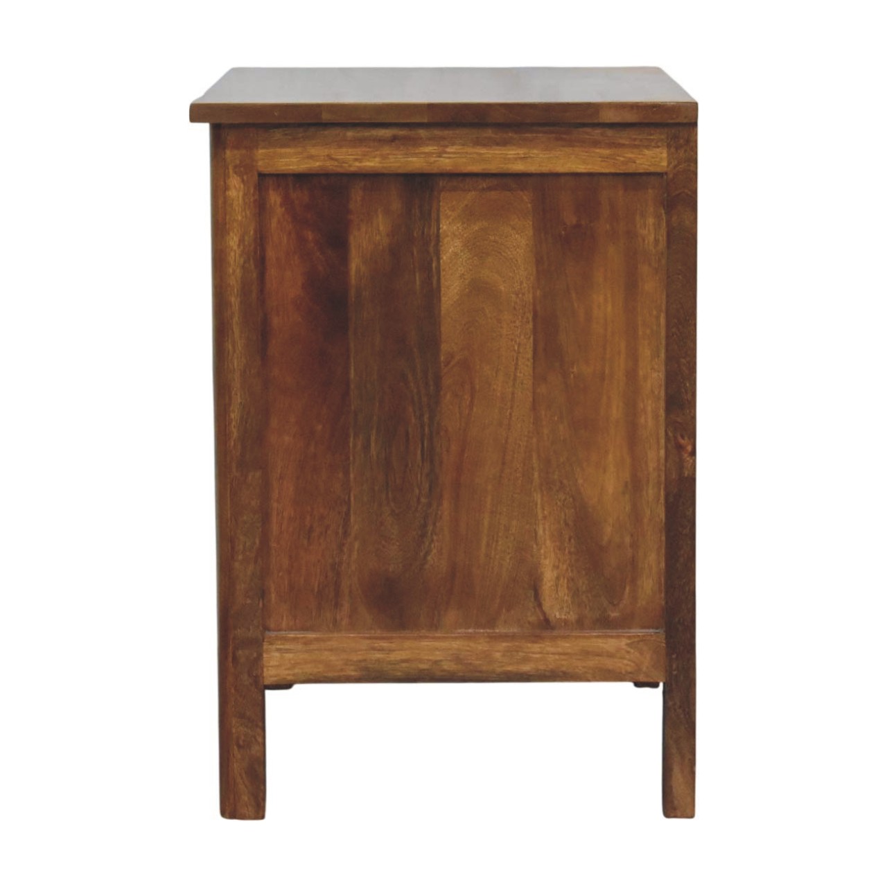 Solid Mango Wood Amber Oak Finished Classic Two Drawer Bedside - Image 8