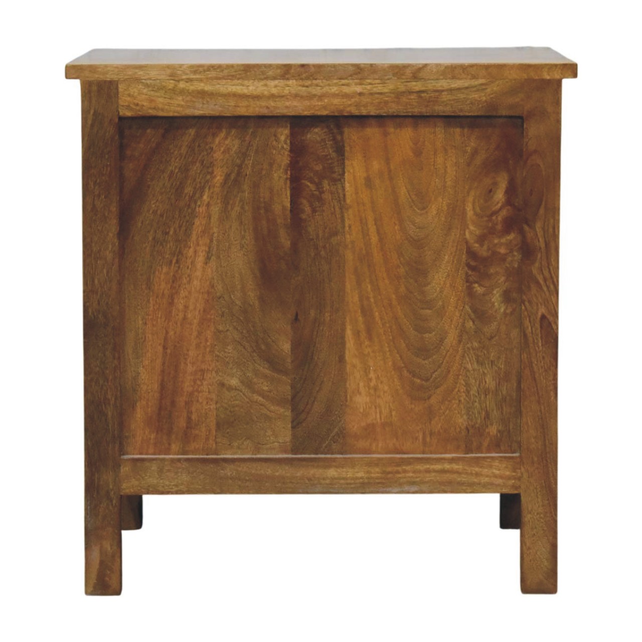 Solid Mango Wood Amber Oak Finished Classic Two Drawer Bedside - Image 9