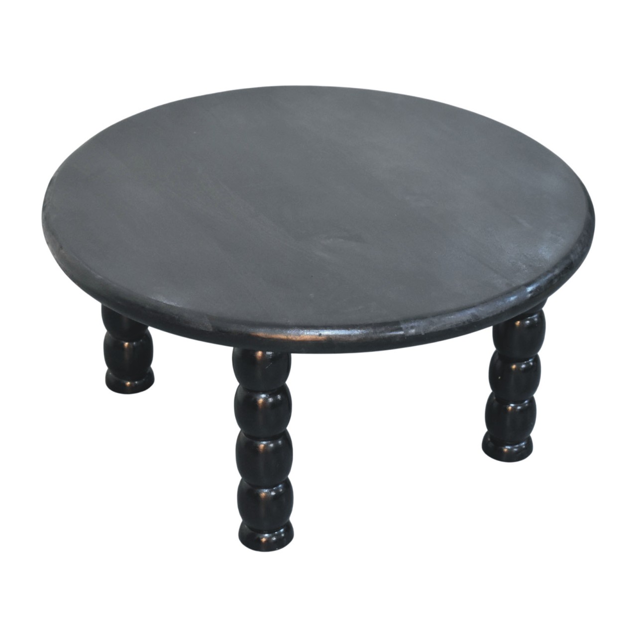 Solid Mango Wood Carbon Ash Finished Spindle Eclipse Coffee Table - Image 7
