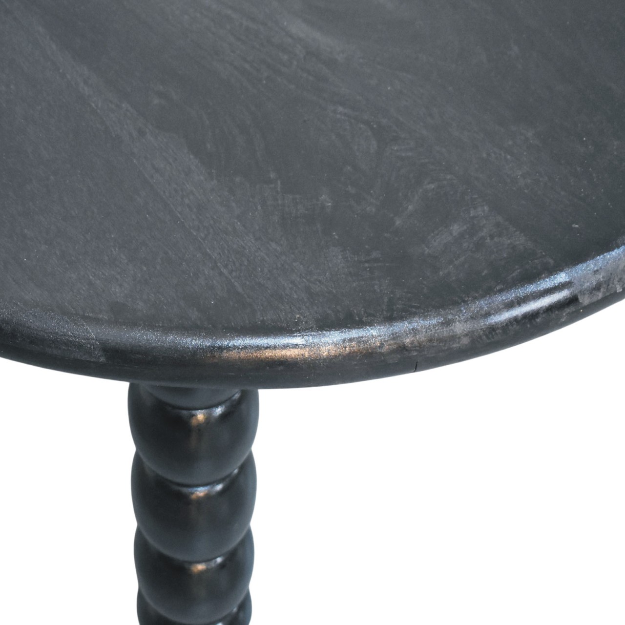 Solid Mango Wood Carbon Ash Finished Spindle Eclipse Coffee Table - Image 8