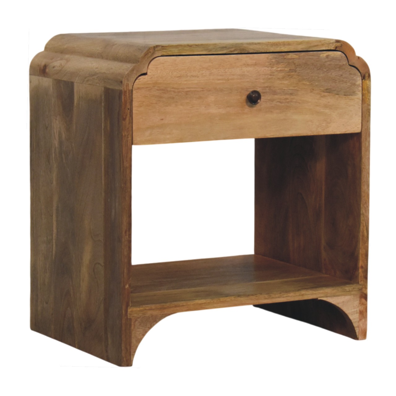 Solid Mango Wood Newton Open-Shelf Bedside - Image 2