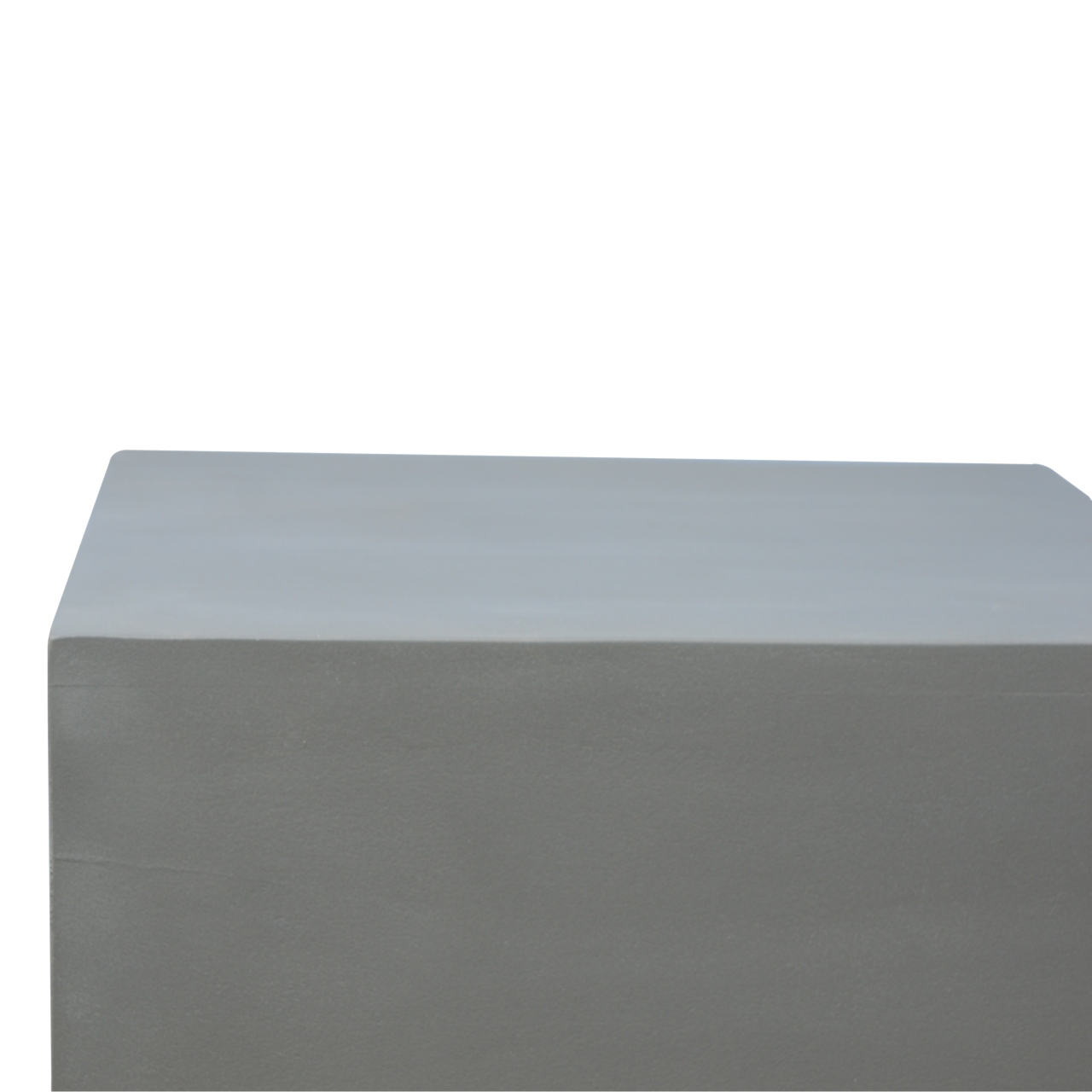 Solid Mango Wood Natural Finish Cement Footstool with Gold Base - Image 4