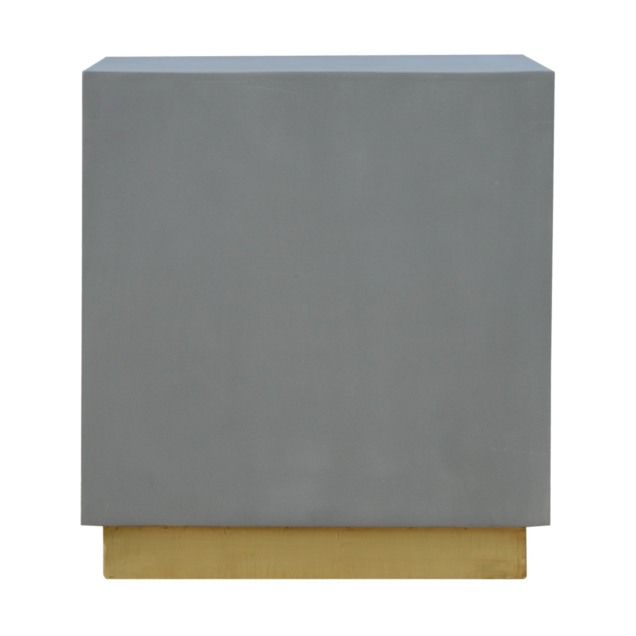 Solid Mango Wood Cement Cube Bedside Table with Gold Base - Image 6
