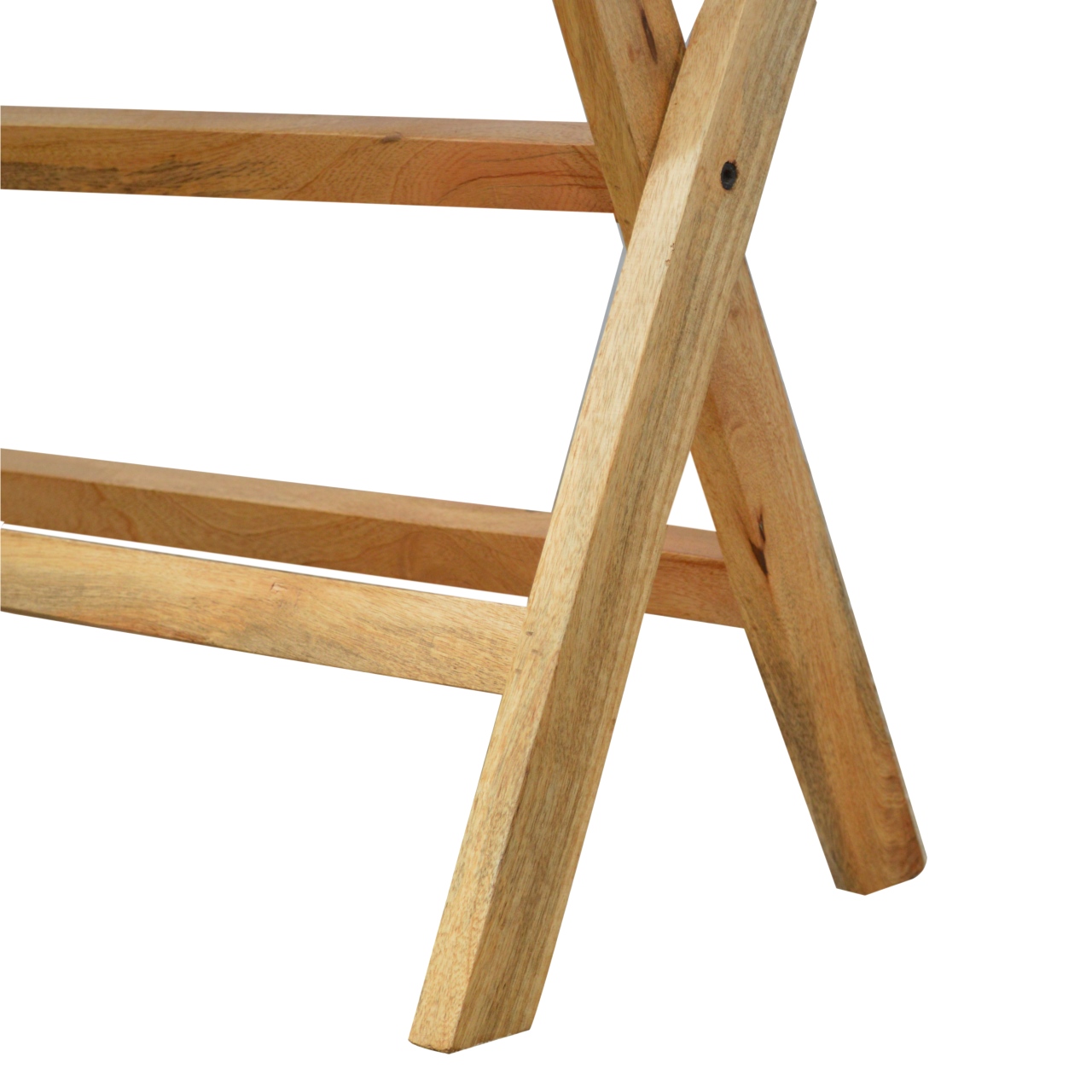 Solid Mango Wood Oak Finished Foldable Butler Tray - Image 9
