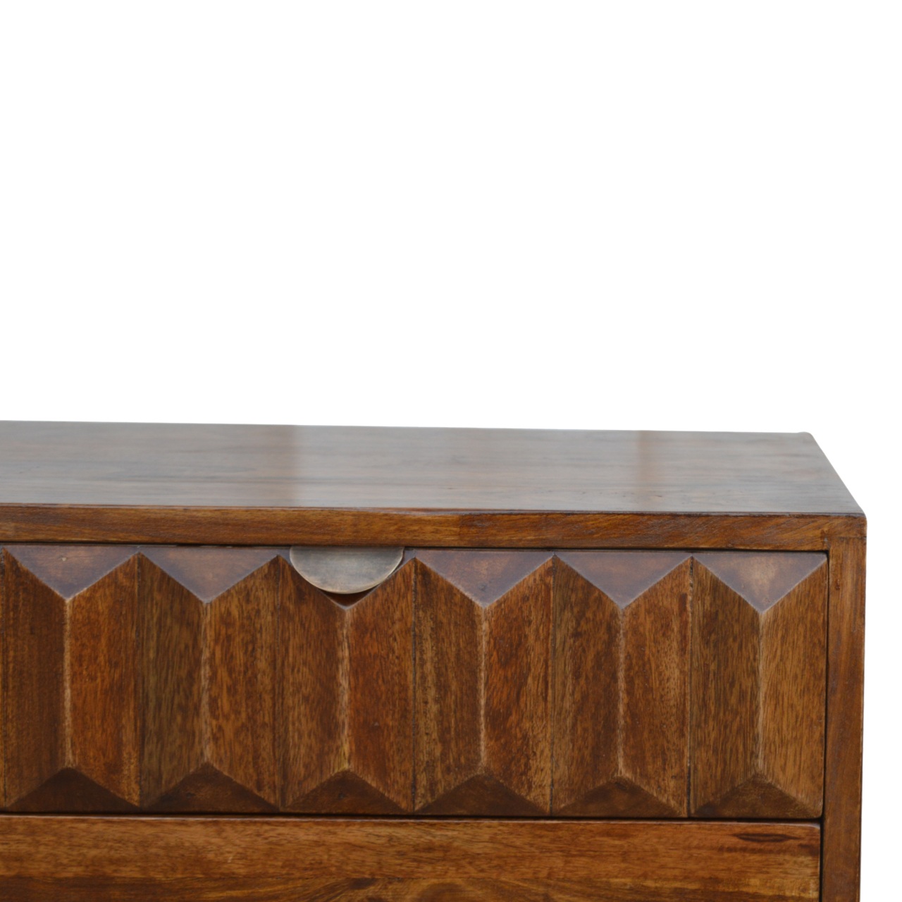 Solid Mango Wood Chestnut Finished 2 Slot 2 Drawer Media Unit - Image 4