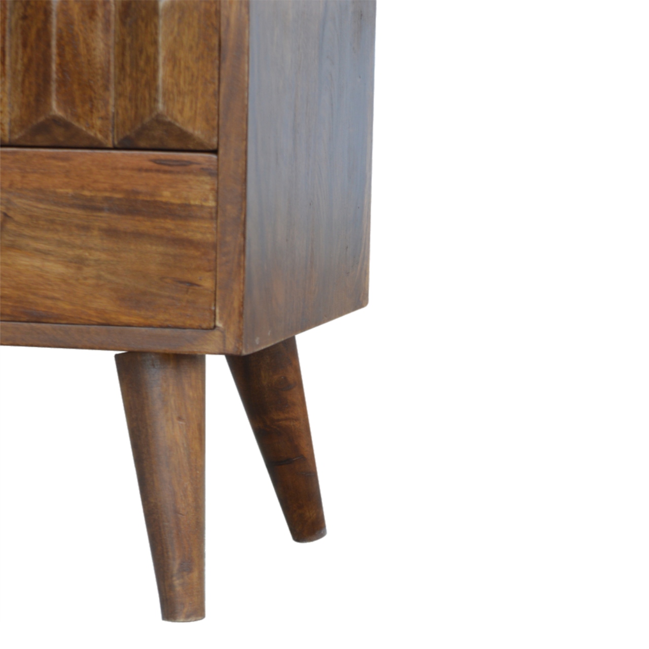 Solid Mango Wood Chestnut Finished 2 Slot 2 Drawer Media Unit - Image 6