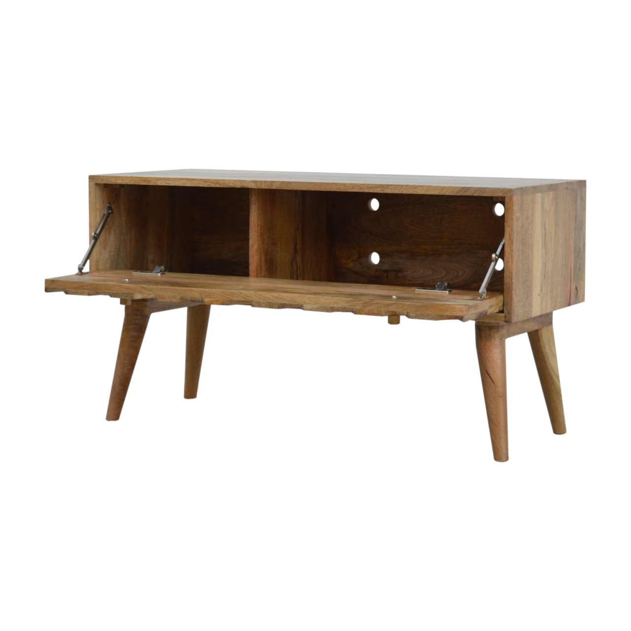 Solid Mango Wood Oak Finished 1 Door Diamond Bench - Image 7