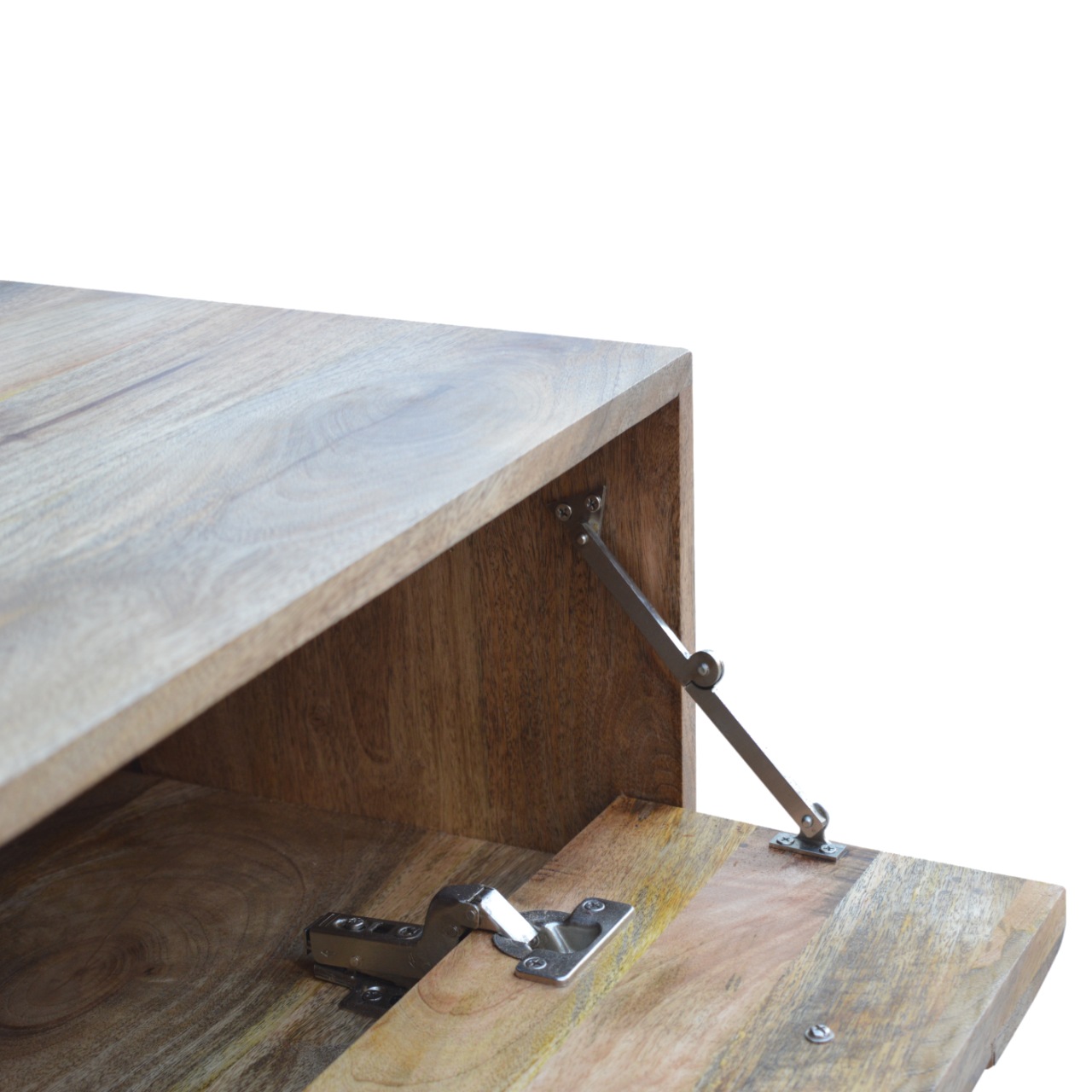 Solid Mango Wood Oak Finished 1 Door Diamond Bench - Image 8