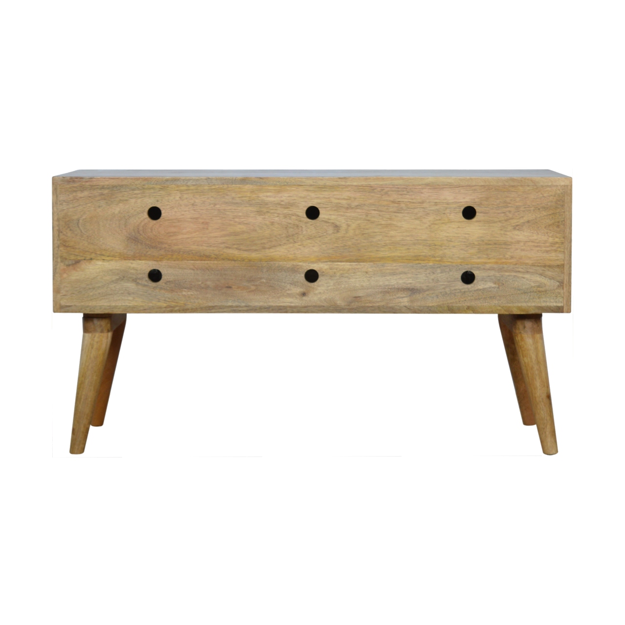 Solid Mango Wood Oak Finished 1 Door Diamond Bench - Image 10