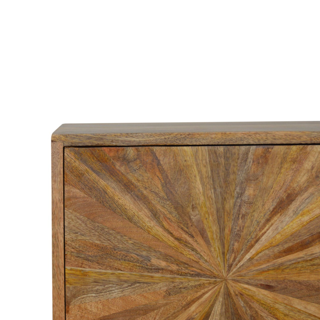 Solid Mango Wood Oak Finished Sunrise 1 Door Bedside - Image 4