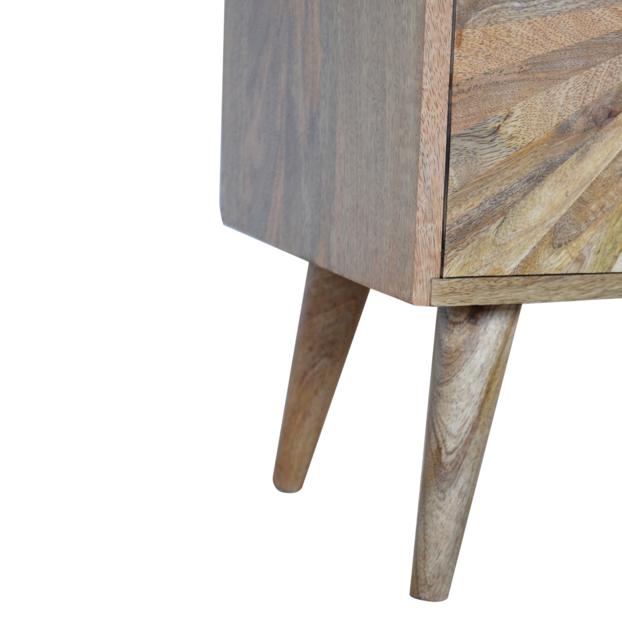 Solid Mango Wood Oak Finished Sunrise 1 Door Bedside - Image 7