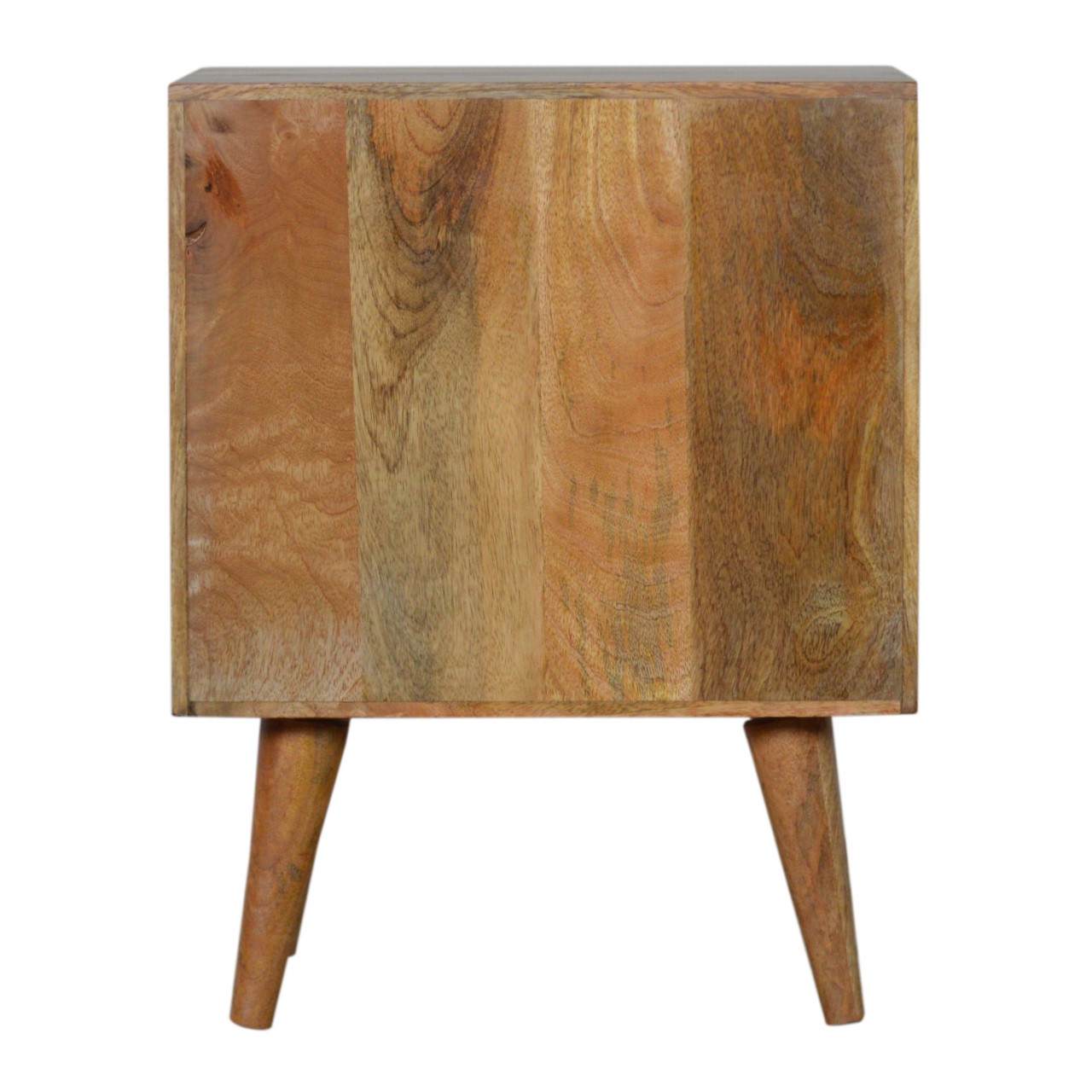 Solid Mango Wood Oak Finished Sunrise 1 Door Bedside - Image 9