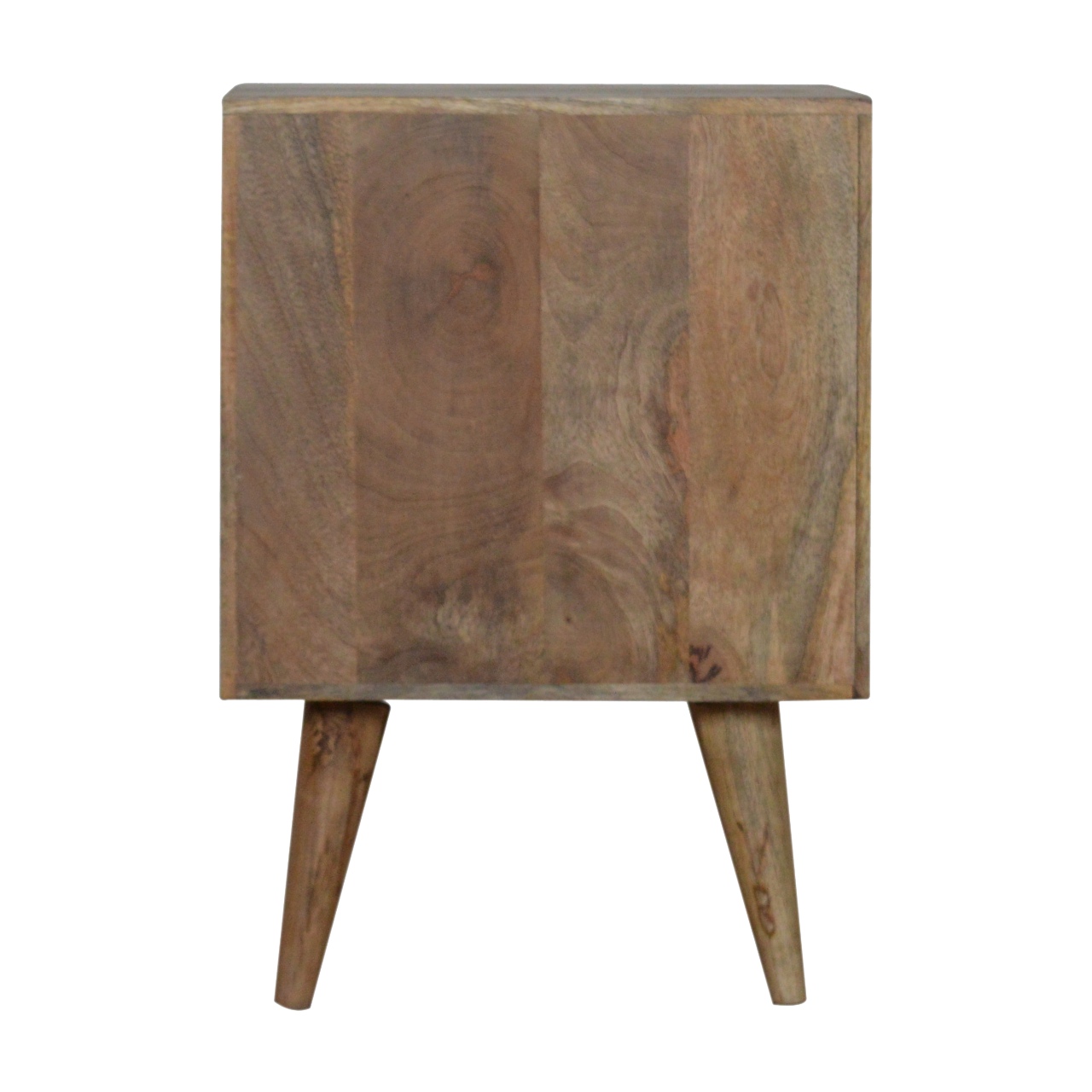 Solid Mango Wood Oak Fisnished 2 Drawer Mixed Tones Bedside - Image 8