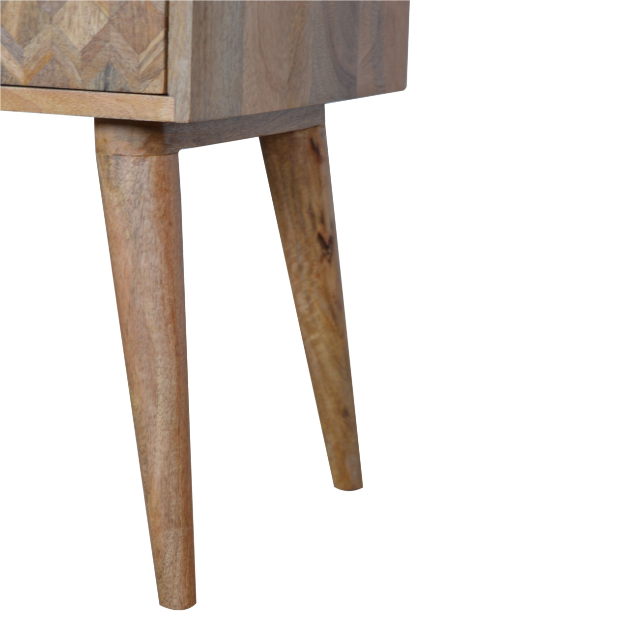 Solid Mango Wood Assorted Oak Finished 1 Slot 1 Drawer Bedside - Image 6