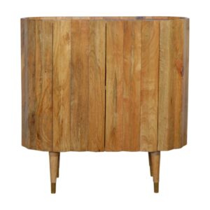 Solid Mango Wood Natural Finished 2 Door Ridged Cabinet