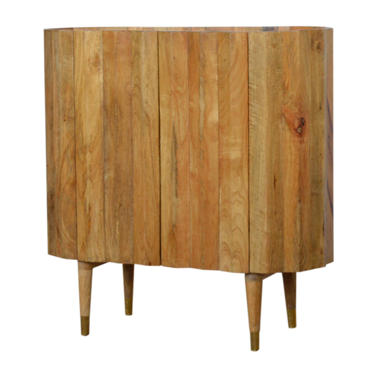 Solid Mango Wood Natural Finished 2 Door Ridged Cabinet - Image 2