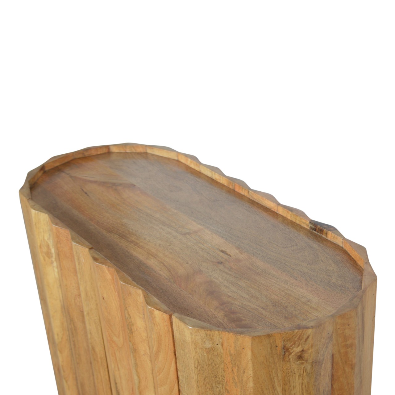 Solid Mango Wood Natural Finished 2 Door Ridged Cabinet - Image 4