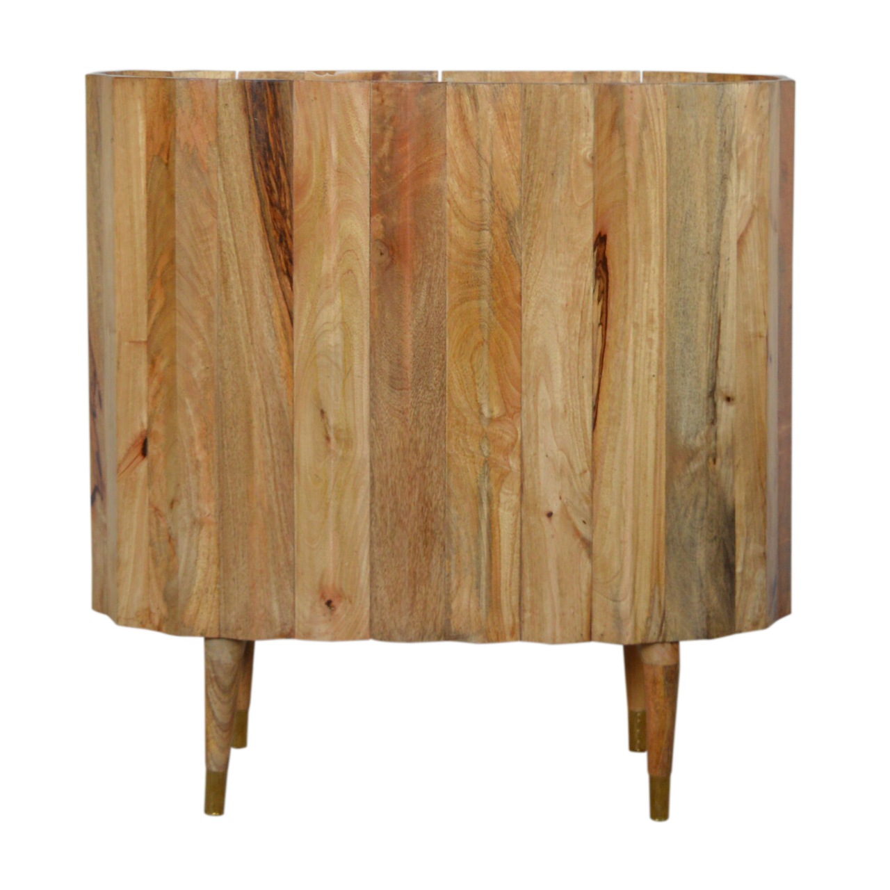 Solid Mango Wood Natural Finished 2 Door Ridged Cabinet - Image 9