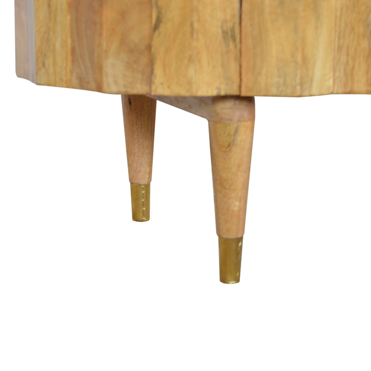 Solid Mango Wood Natural Finished Ridged Media Unit - Image 7