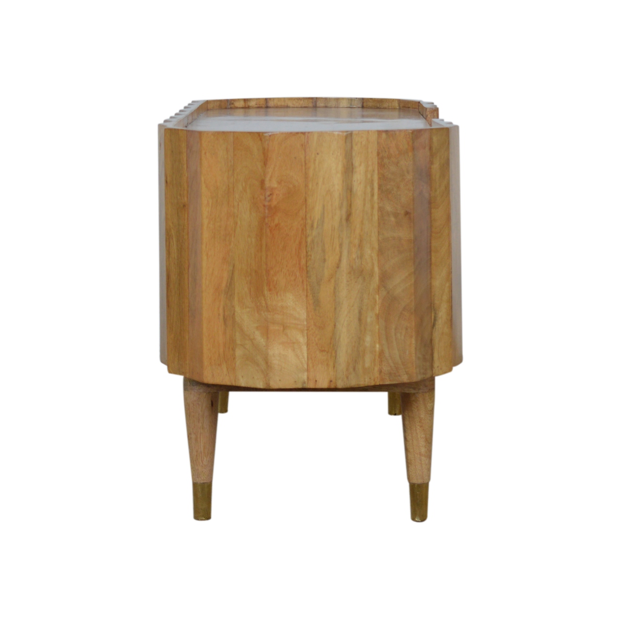 Solid Mango Wood Natural Finished Ridged Media Unit - Image 8