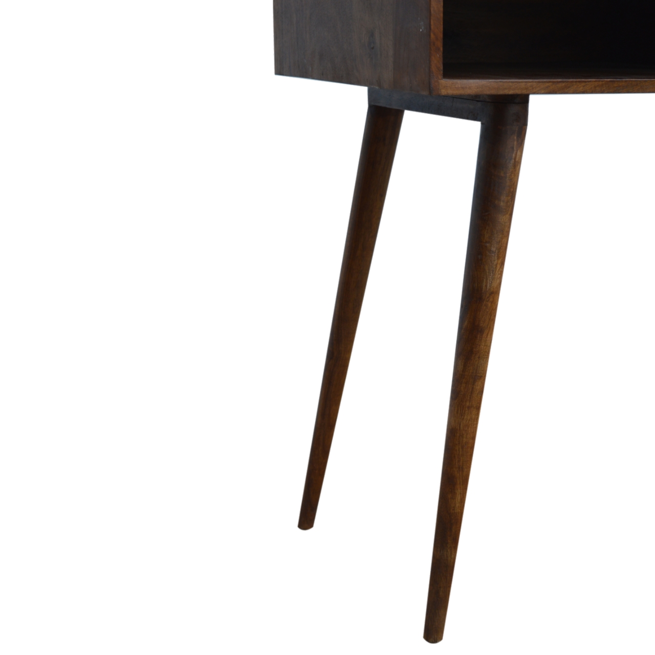 Solid Mango Wood Chestnut Finished 1 Drawer 1 Slot Writing Desk - Image 6