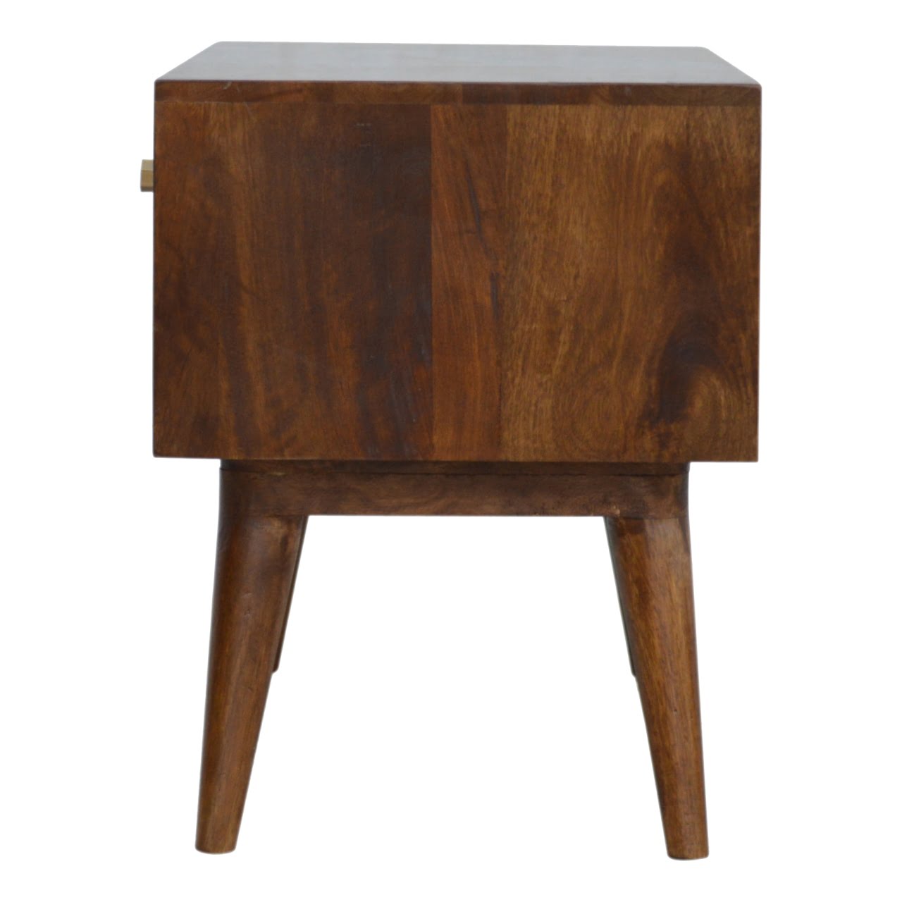 Solid Mango Wood Chestnut Finished Diamond Carved Storage Hall Bench - Image 8