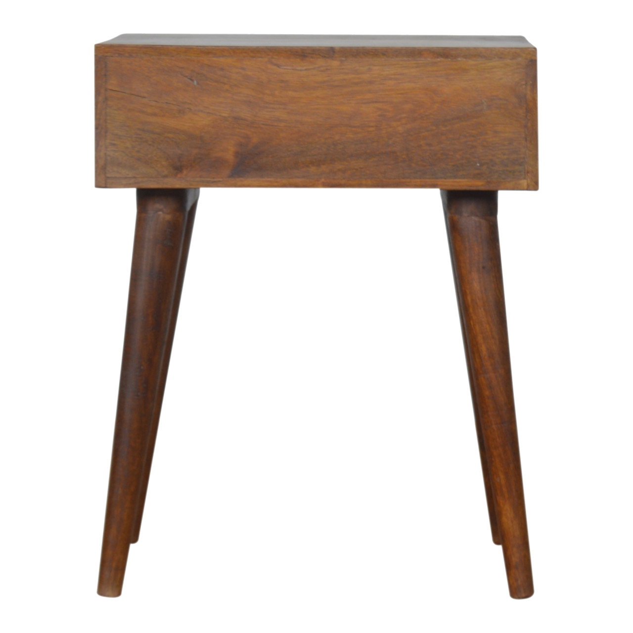 Solid Mango Wood Chestnut Finished 1 Drawer Gold Art Pattern Bedside - Image 10