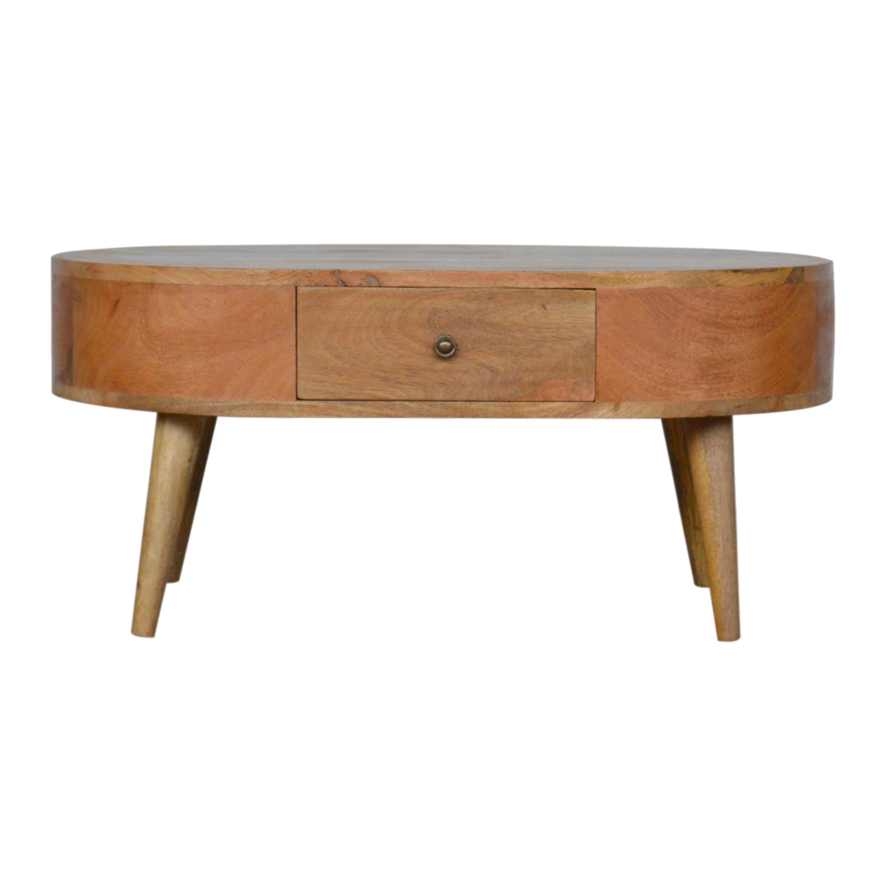 Solid Mango Wood Oak Finished 1 Drawer London Coffee Table