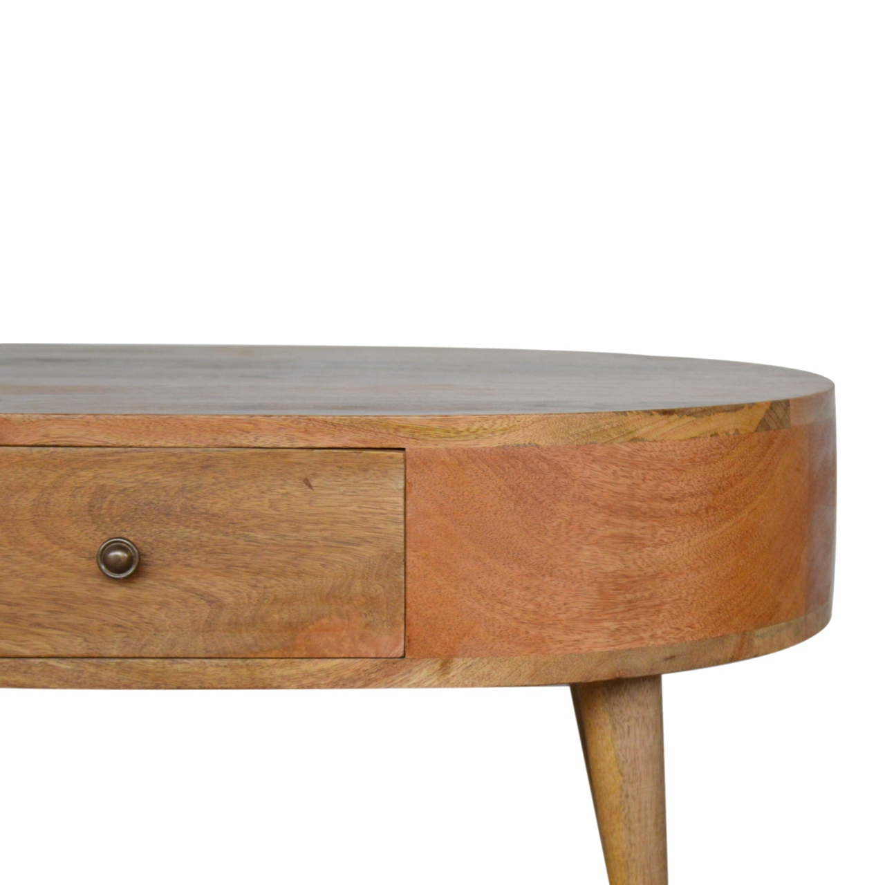 Solid Mango Wood Oak Finished 1 Drawer London Coffee Table - Image 3