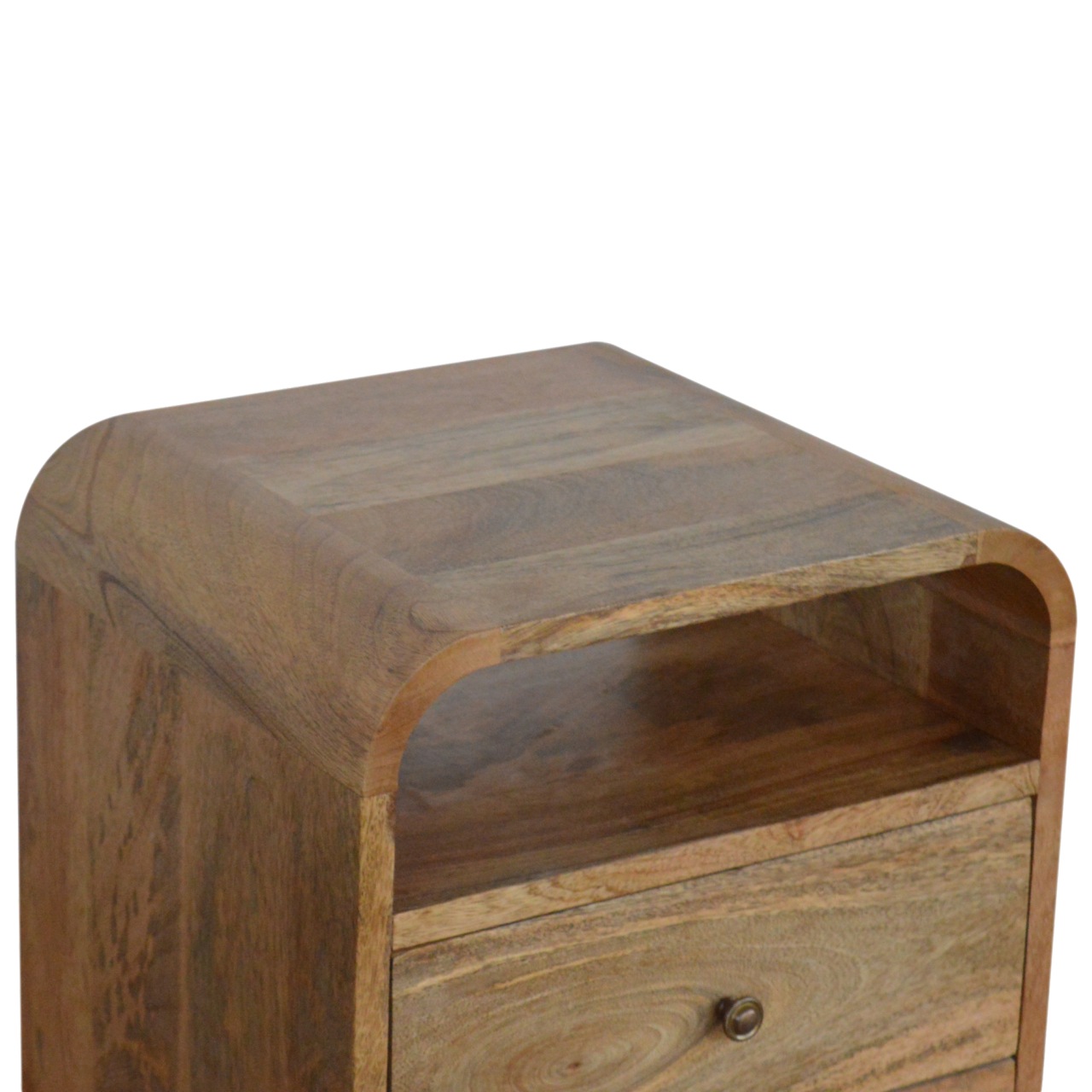 Solid Mango Wood Oak Finished 2 Drawer London Bedside - Image 5