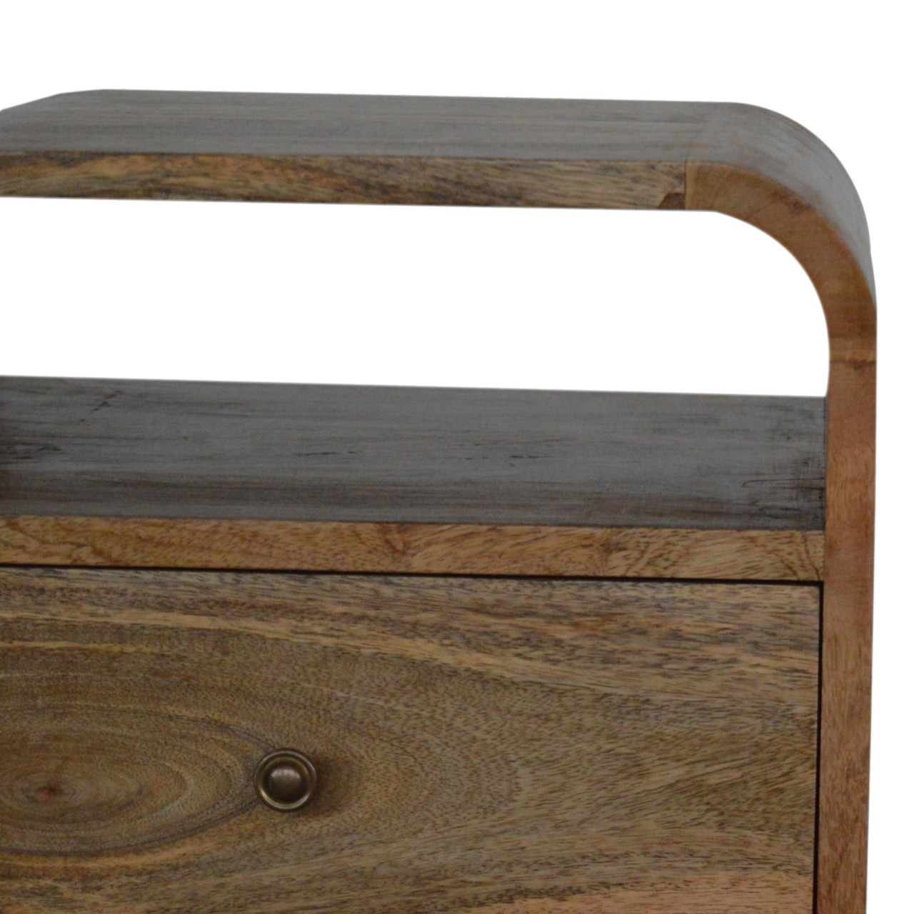 Solid Mango Wood Oak Finished 2 Drawer London Bedside - Image 6
