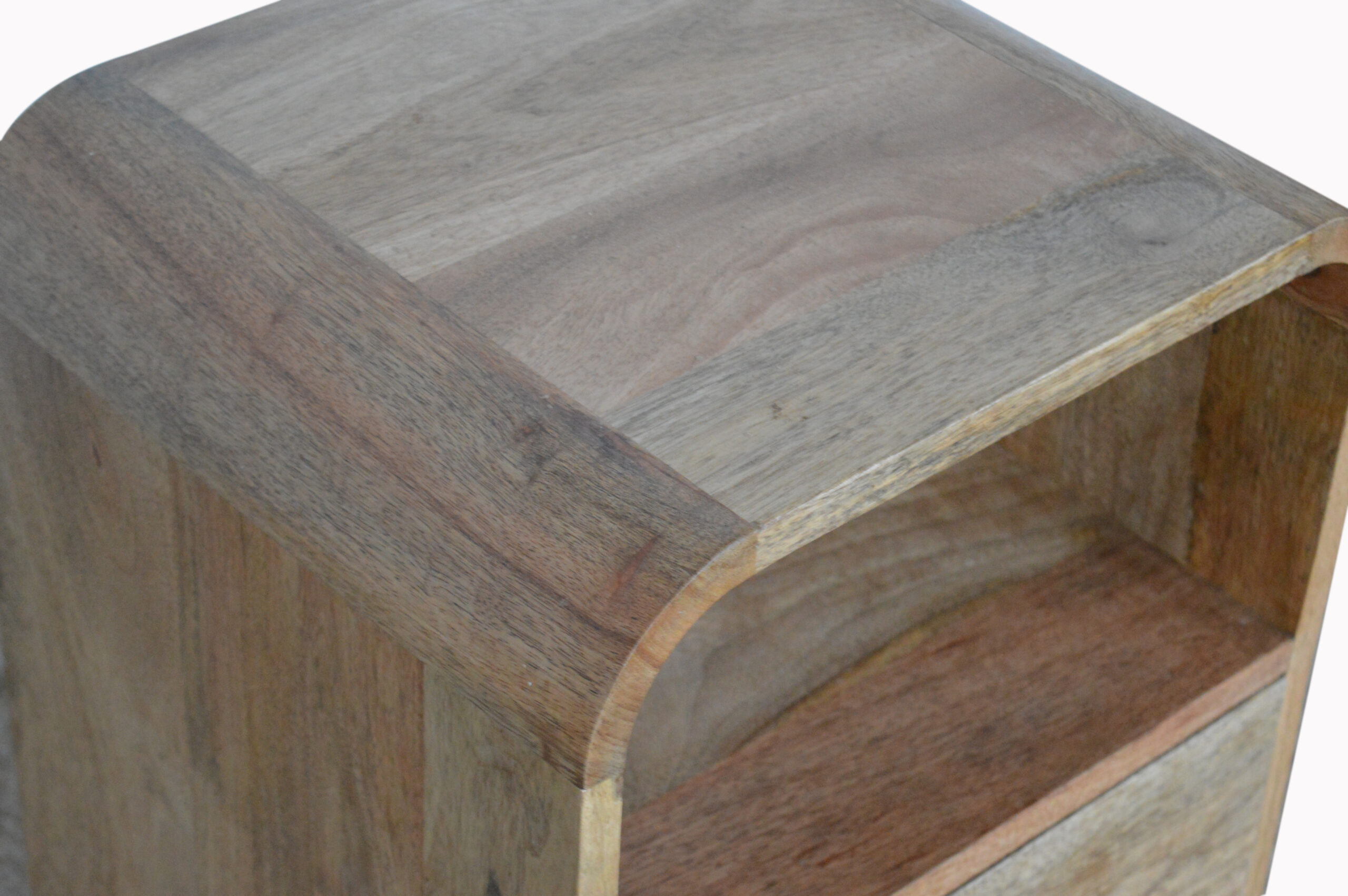 Solid Mango Wood Oak Finished 1 Drawer London Bedside - Image 4