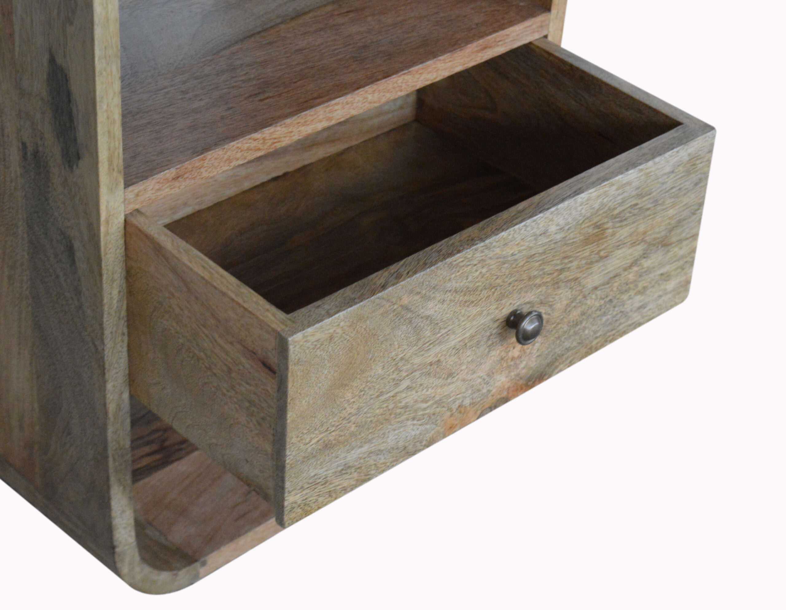 Solid Mango Wood Oak Finished 1 Drawer London Bedside - Image 5