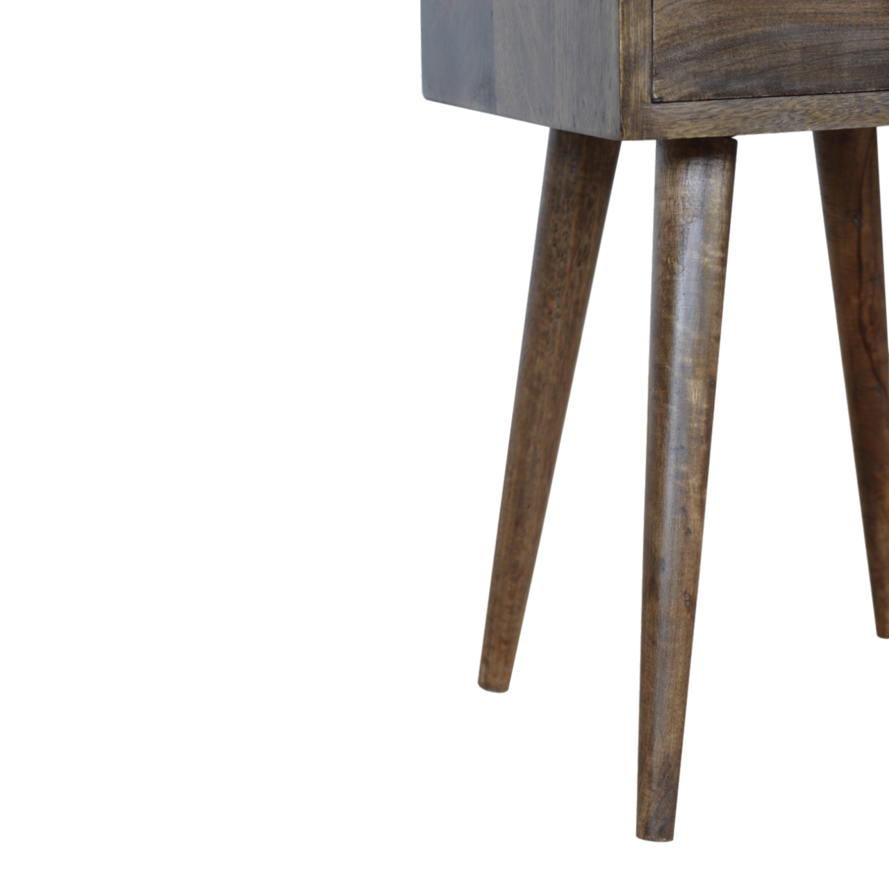 Solid Mango Wood Petite Grey Wash Finish One Drawer Bedside - Image 5