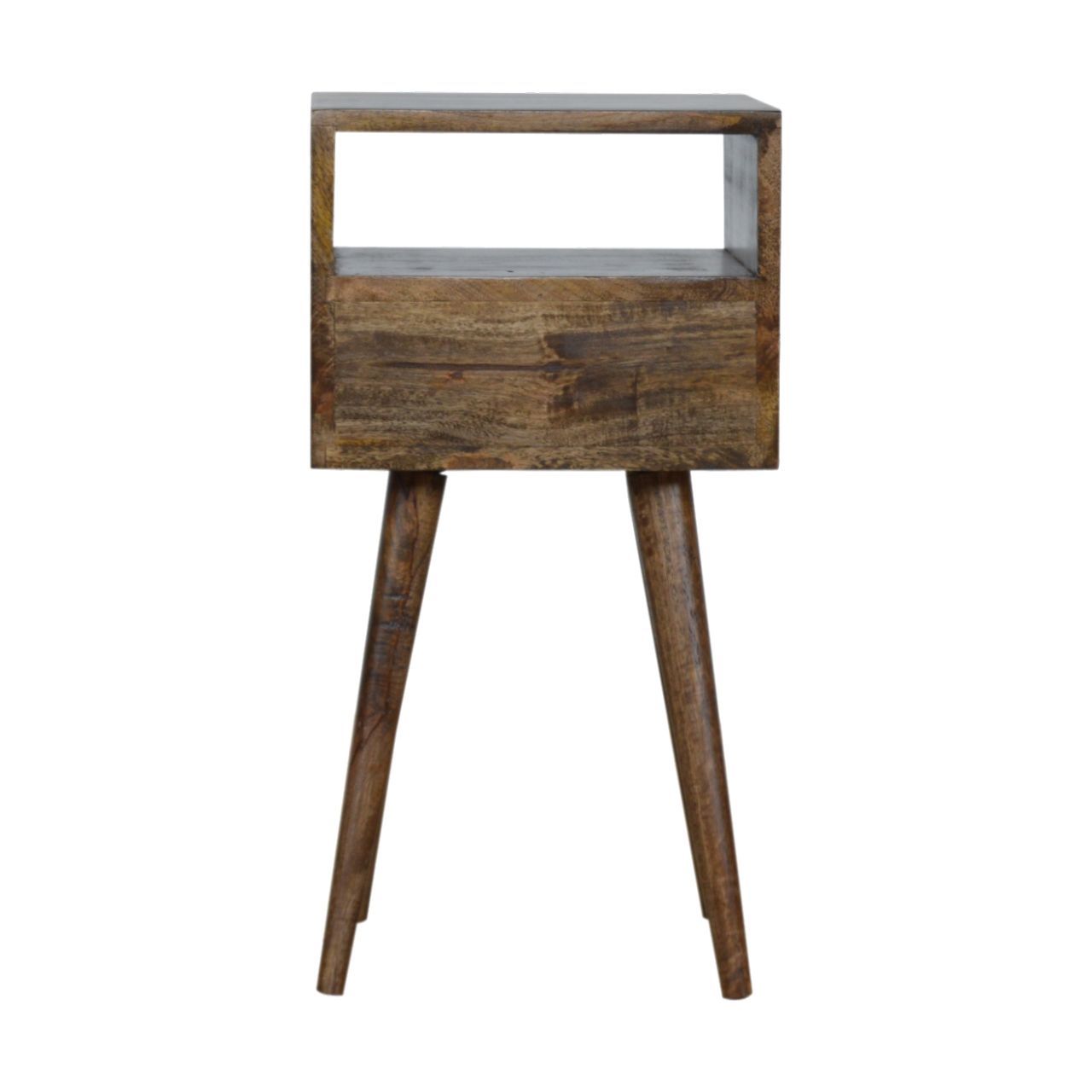 Solid Mango Wood Petite Grey Wash Finish One Drawer Bedside - Image 7