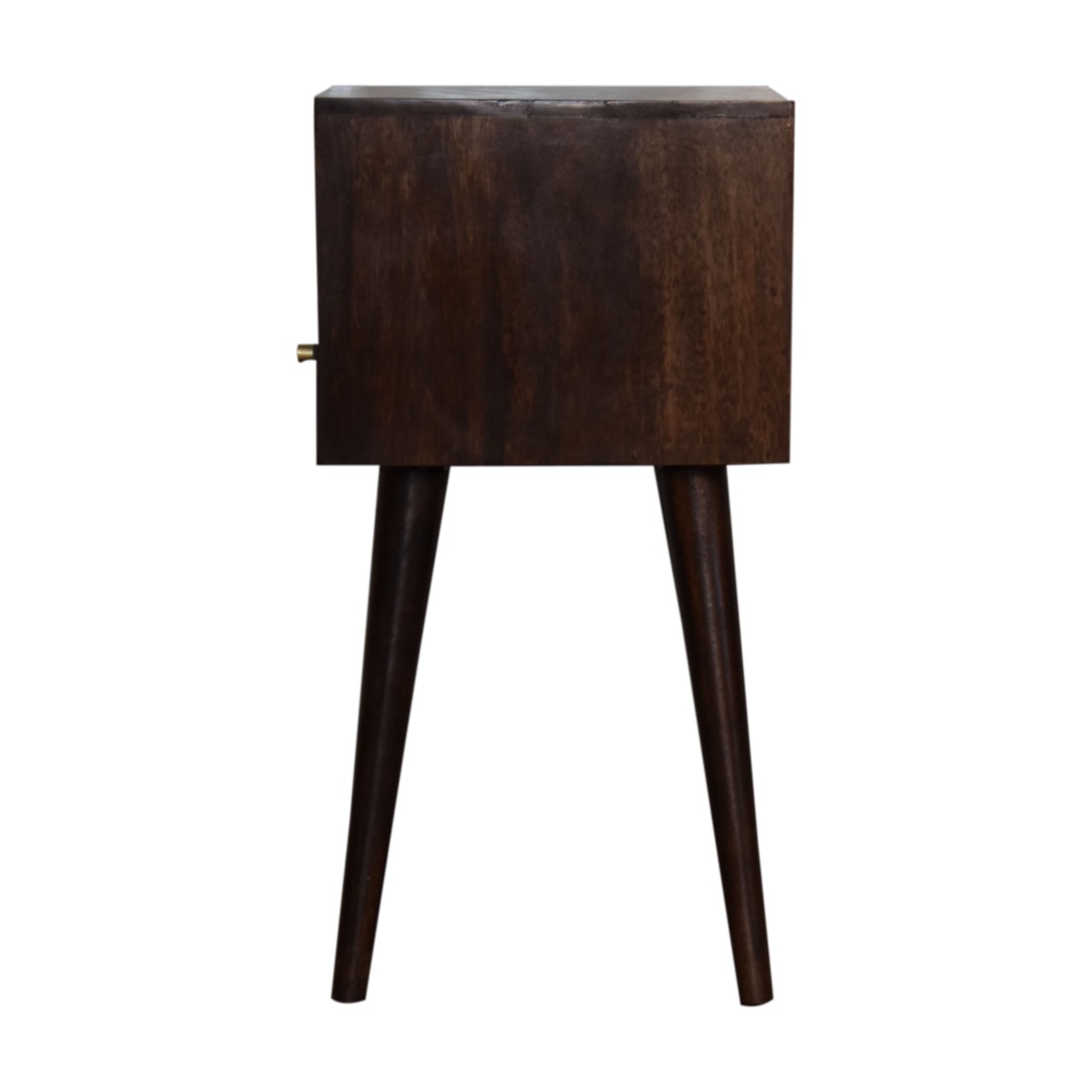 Solid Mango Wood Petite Walnut Finish One Drawer Bedside - Image 4
