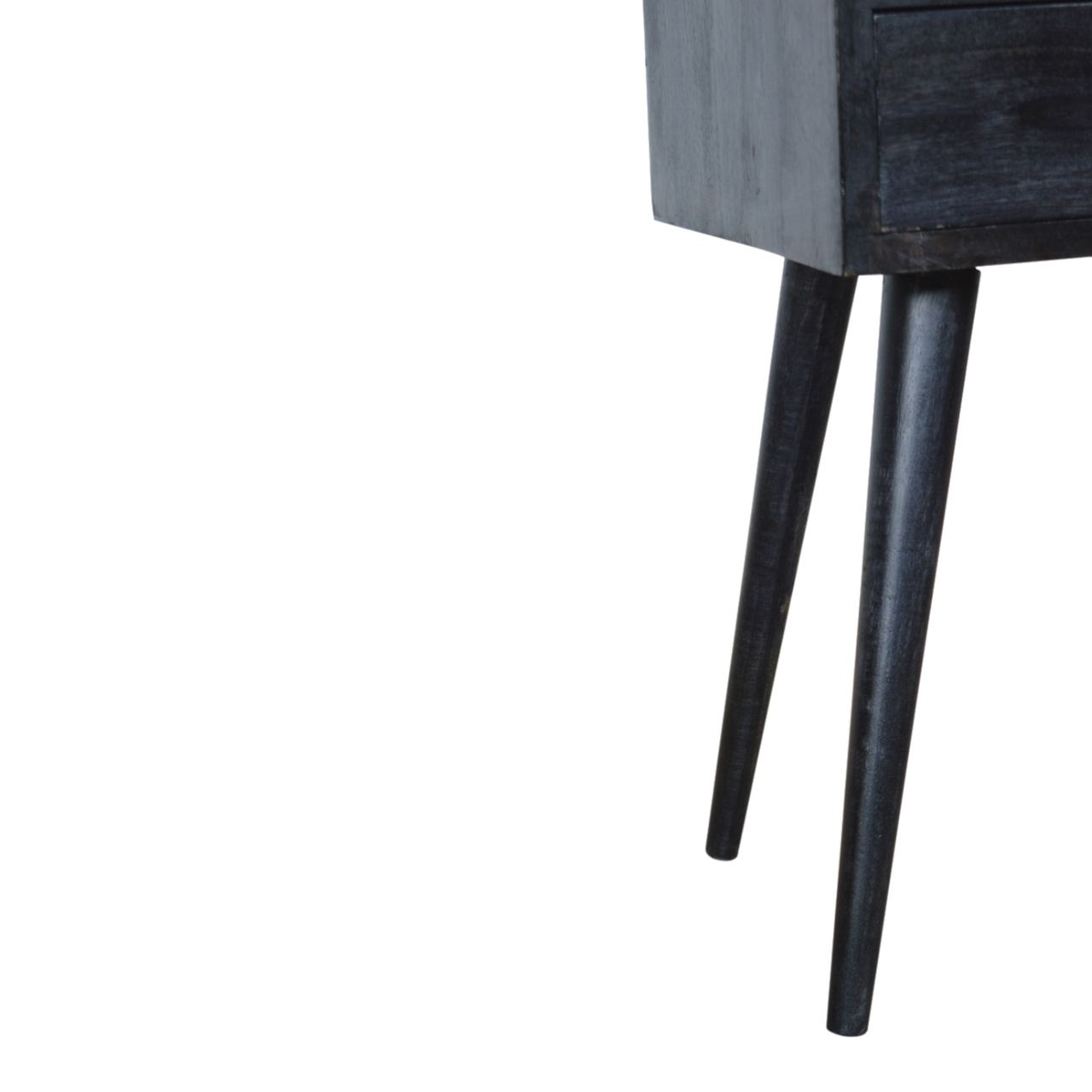 Solid Mango Wood Mini Ash Black Bedside - Image 5