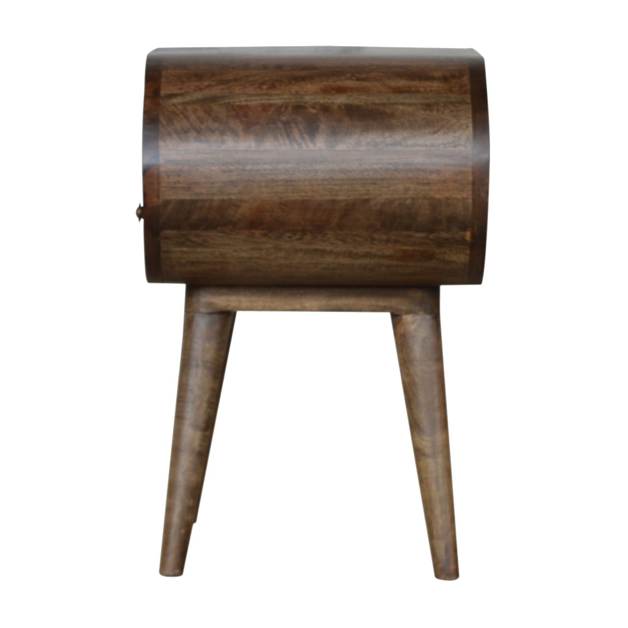 Solid Mango Wood Grey Washed Circular Bedside - Image 8