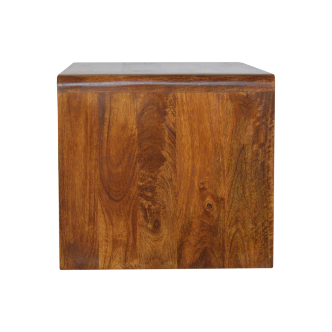 Solid Mango Wood Chestnut Finished Glass Shelf Coffee Table - Image 8