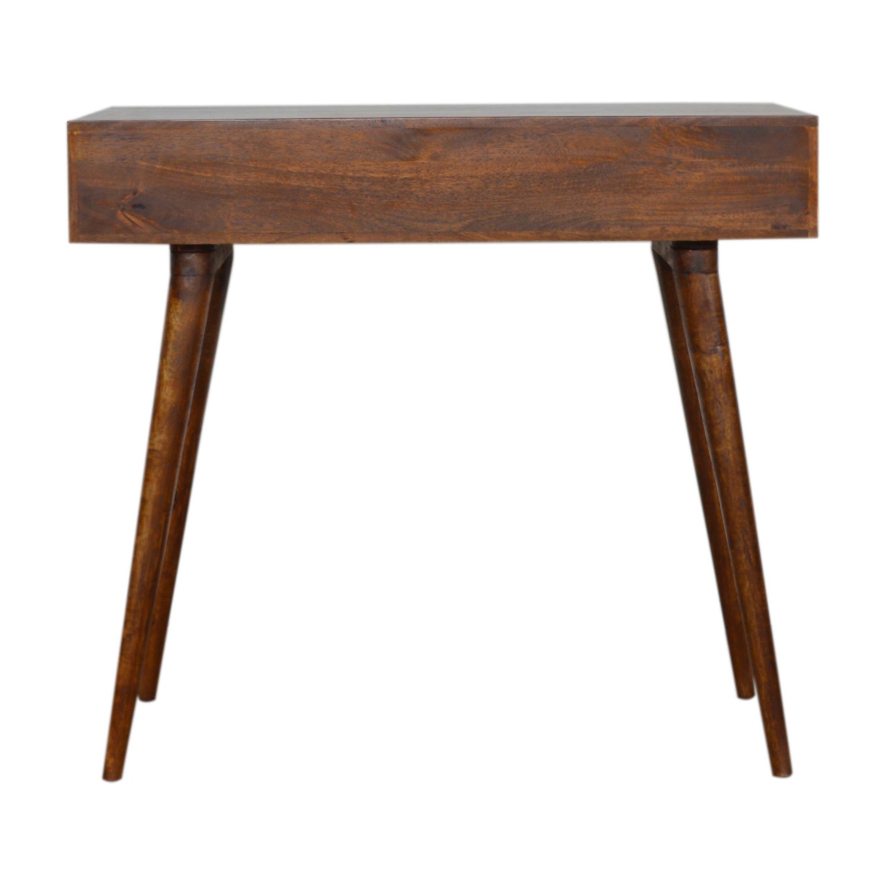 Solid Mango Wood Chestnut Finished 1 Drawer 1 Slot Tile Pattern Writing Desk - Image 9