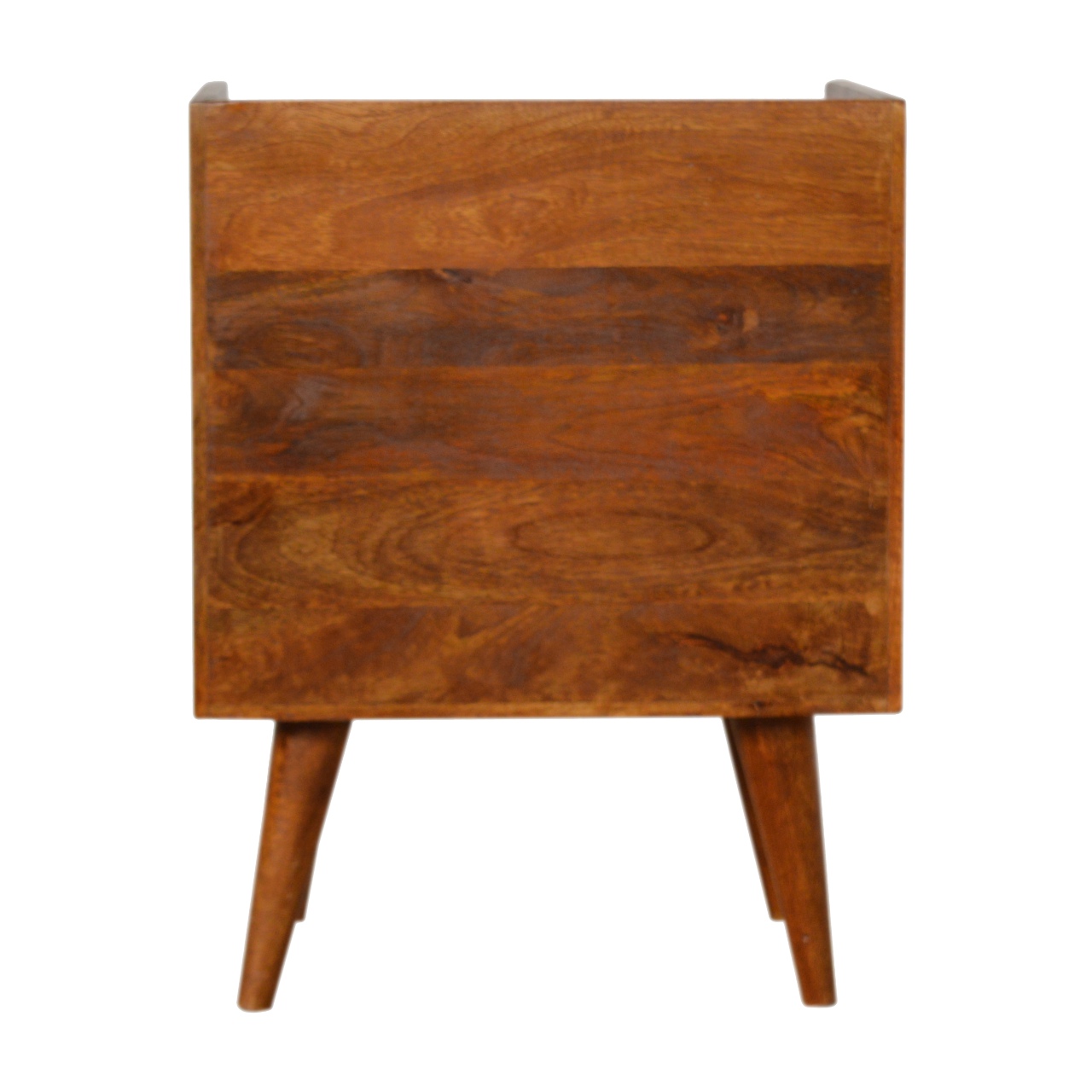Solid Mango Wood Sunrise Chestnut Finished 1 Drawer 1 Slot Bedside - Image 9