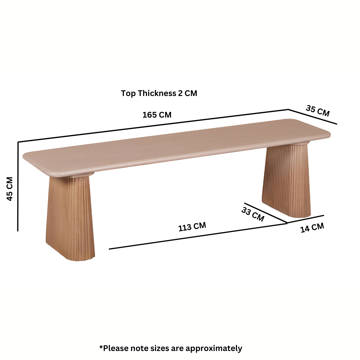 Indus Solid Wood Dining Bench - Image 4