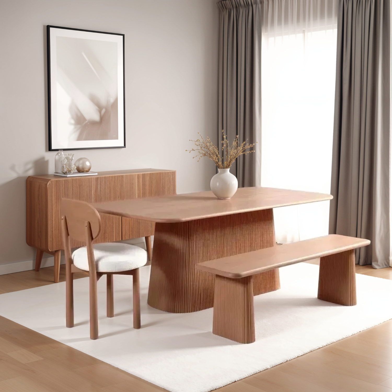 Indus Solid Wood Dining Bench - Image 5