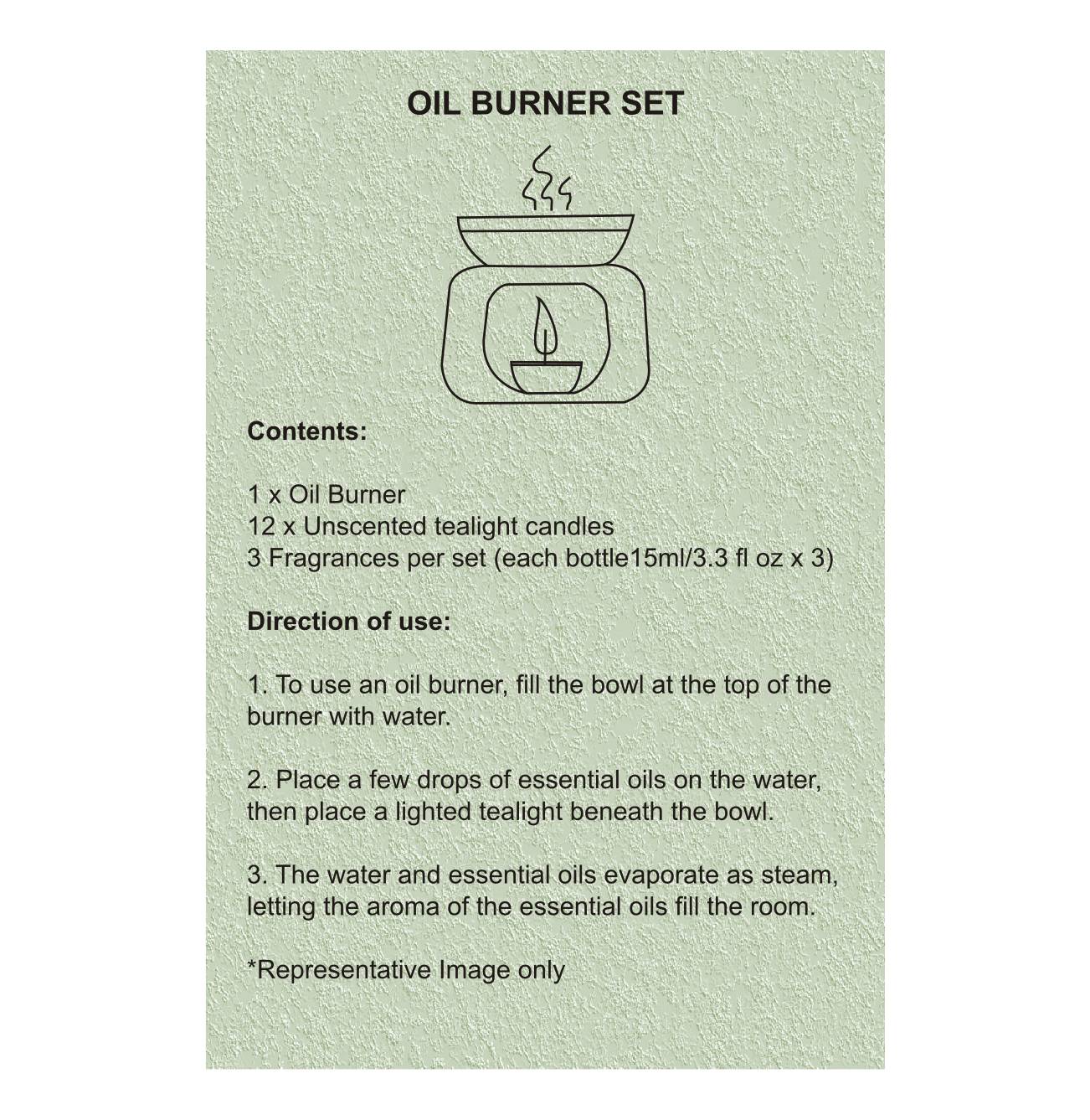 Solid Mango Wood Taya White Oil Burner Set - Image 9