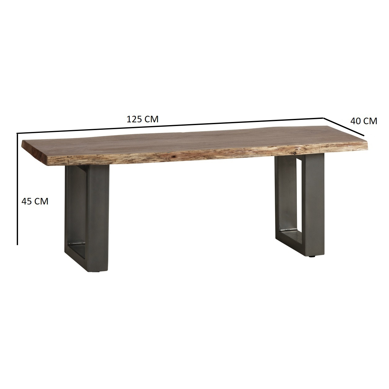 Baltic Live Edge Medium Bench - Image 4
