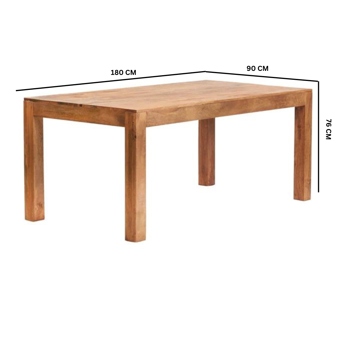 Toko Light Mango Large Dining Table 6ft (180cm) - Image 4