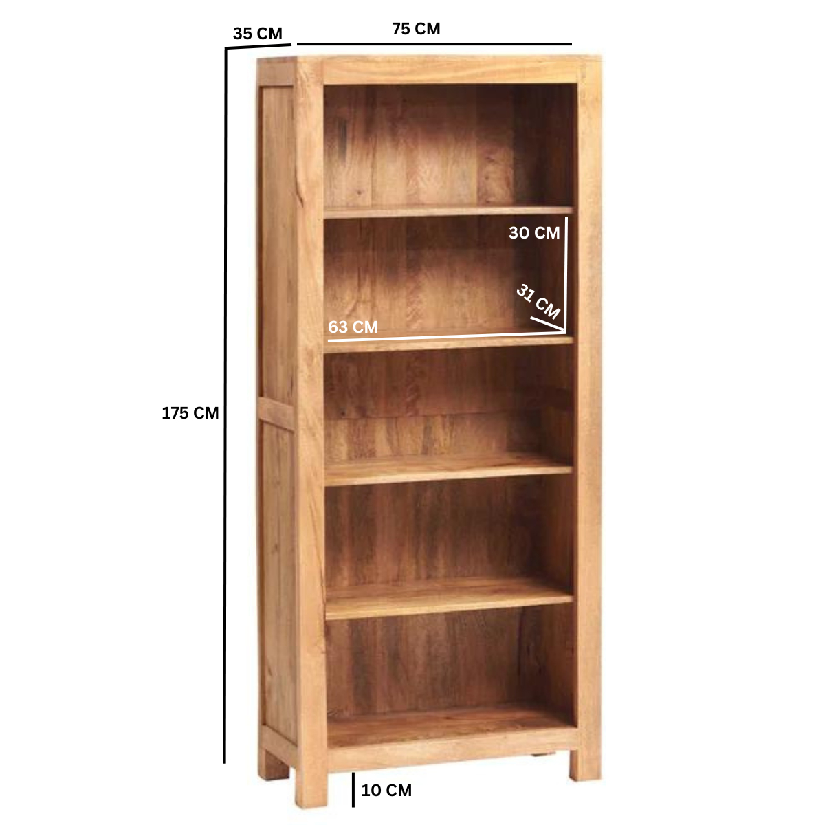 Toko Light Mango Large Open Bookcase - Image 4